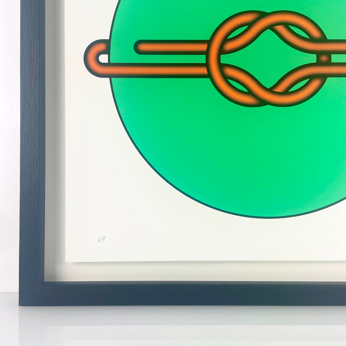 Elevate your art collection with Mark Beattie's Love Knot (Orange in Green), a limited edition 3-color screenprint on Somerset satin white 410gsm paper. With dimensions of 40 x 40cm, this exclusive artwork is part of a limited edition of 10, showcasing Beattie's mastery of color and form. Immerse your space in the enchanting allure of Love Knot, where artistic precision and limited edition exclusivity converge