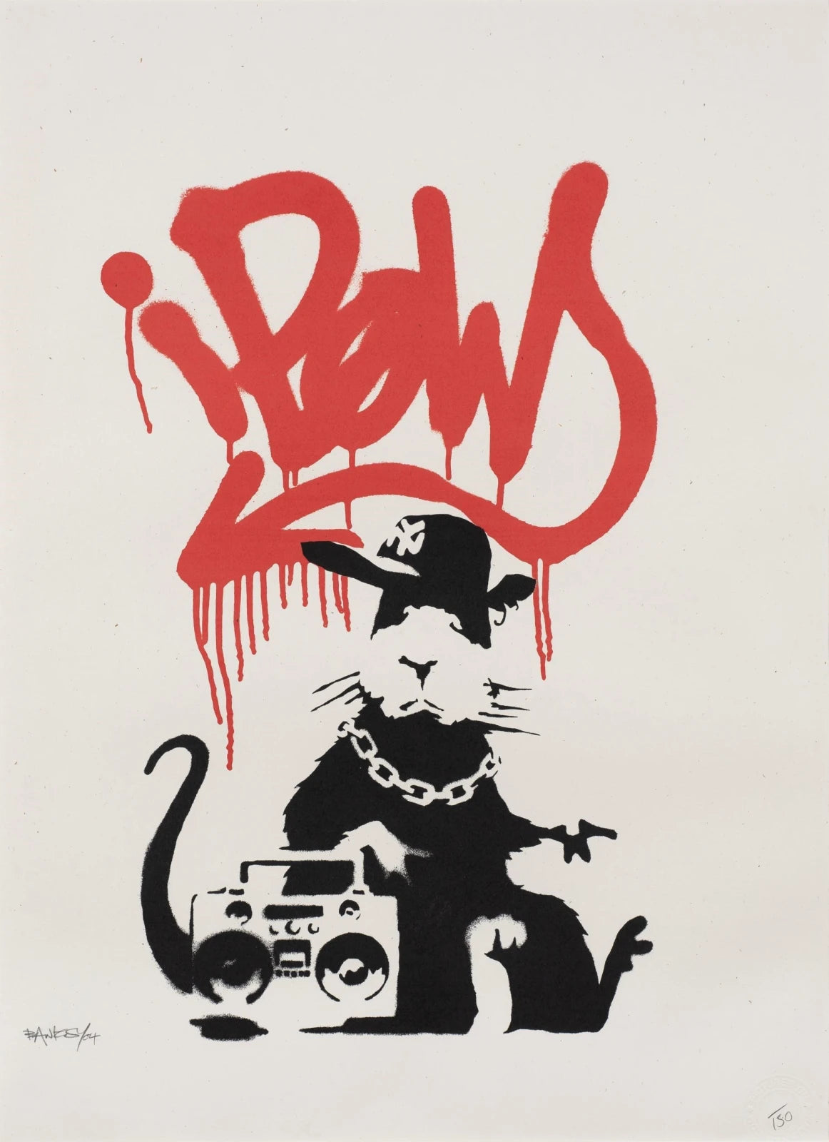 Banksy, Gangsta Rat (Signed), 2004