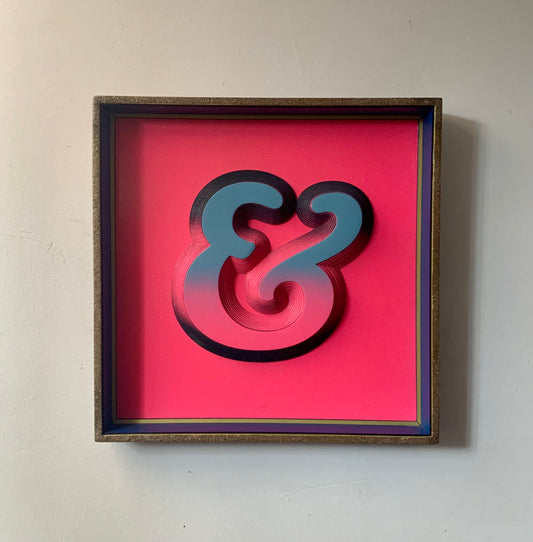 CurlyMark, Ampersand (Pink and Glitter), 2024