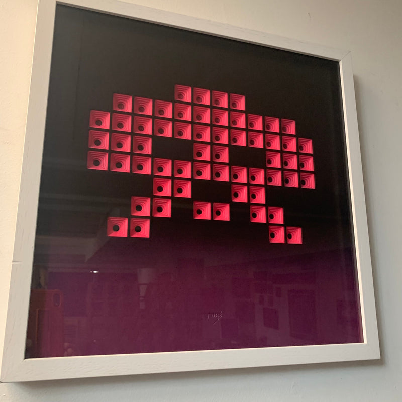 CurlyMark, Deep Pixel Invader Pink Octopus, 2024