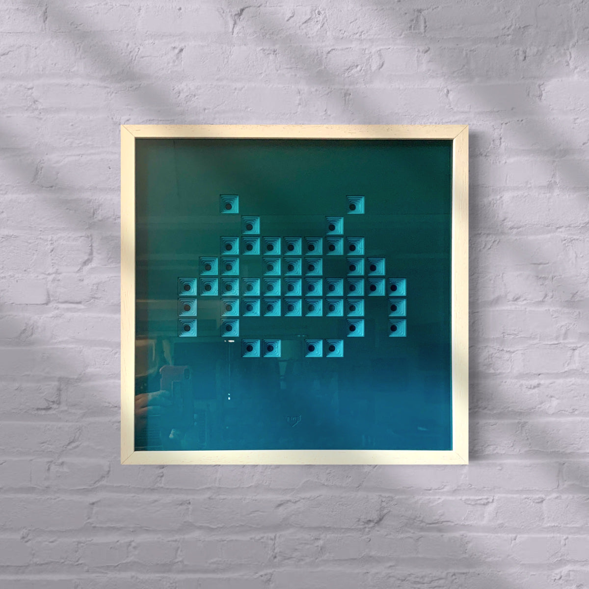 CurlyMark, Deep Pixel Invader Turquoise Crab, 2024