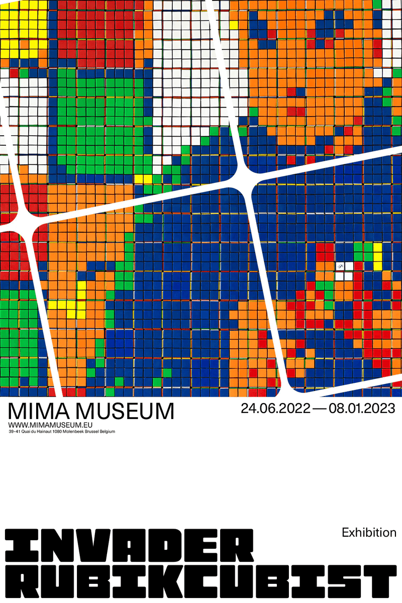 Invader, Rubikcubist MIMA Poster (v4), 2022