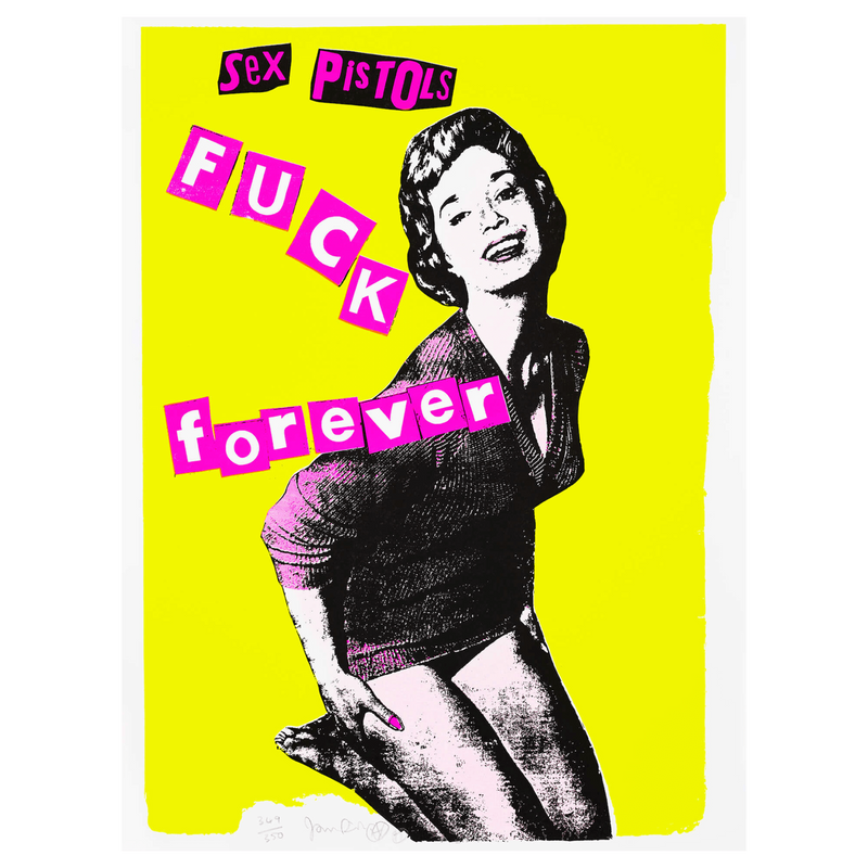 Jamie Reid, Fuck Forever Screen Print (Yellow) 1997 - Smolensky Gallery