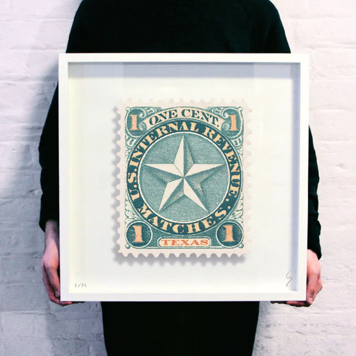 Guy Gee Art - TEXAS stamp art- Contemporary Art Gallery 