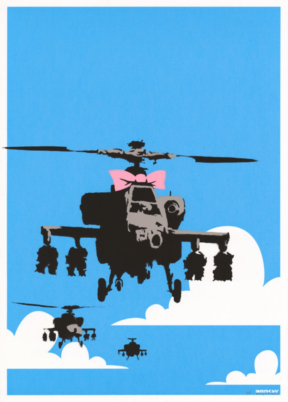 Banksy, Happy Choppers (Signed), 2003