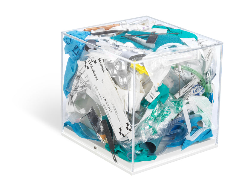 Damien Hirst Original sculpture for sale made of Acrylic, MDF and medical waste presented in a perspex box 