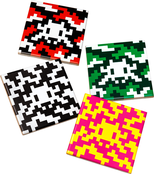 Invader, Set of Camo Space Tiles, 2024