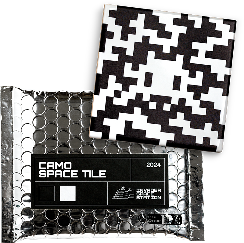 Invader, Set of Camo Space Tiles, 2024