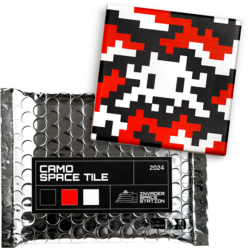 Invader, Set of Camo Space Tiles, 2024