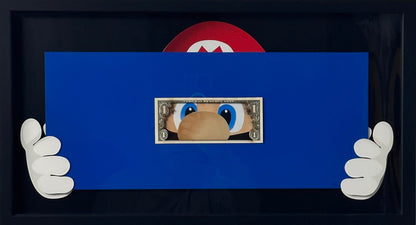 Behind the dollar, Mario edition blue - Smolensky Gallery