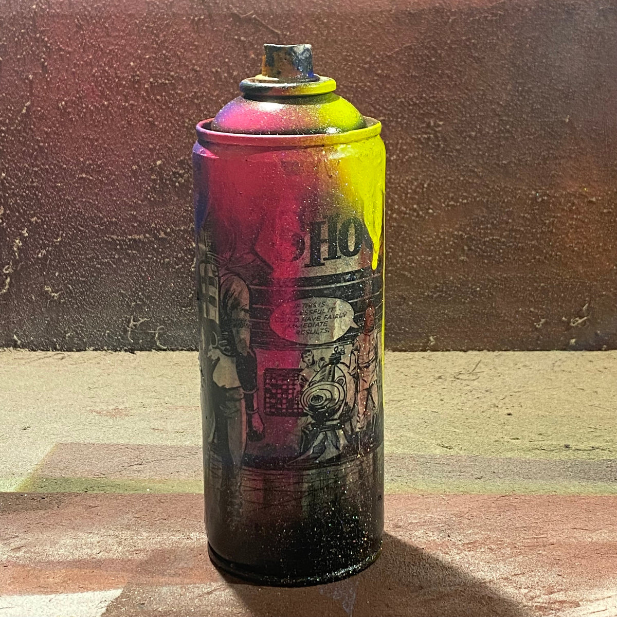 Pink and yellow Sci-Fi spray can - Smolensky Gallery