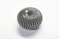 GATHER | Black and White Small Half Cut Woven Basket II - Smolensky Gallery