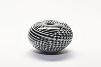 GATHER | Black and White Small Half Cut Woven Basket II - Smolensky Gallery