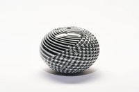 GATHER | Black and White Small Half Cut Woven Sphere - Smolensky Gallery