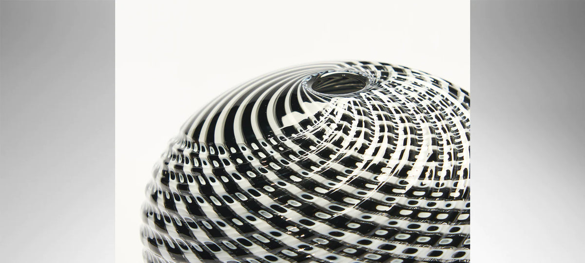 Black & White Woven Medium Sphere - Smolensky Gallery